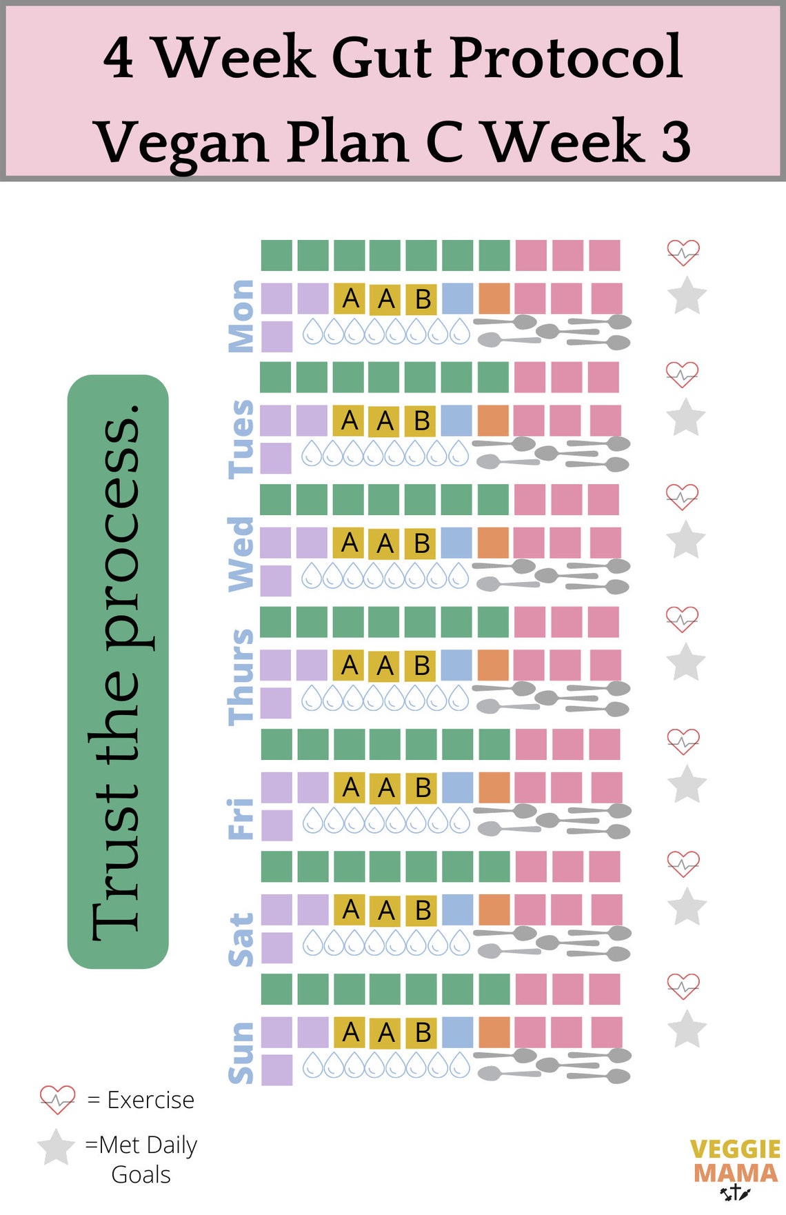 4 Week Gut Protocol Vegan Plan C Meal Planner and Daily Etsy