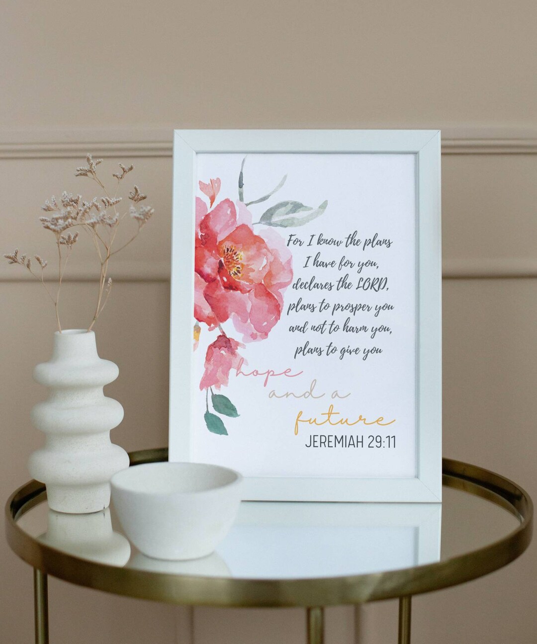 Jeremiah 29:11 Bible Verse Wall Art Baptism Farmhouse Christian ...
