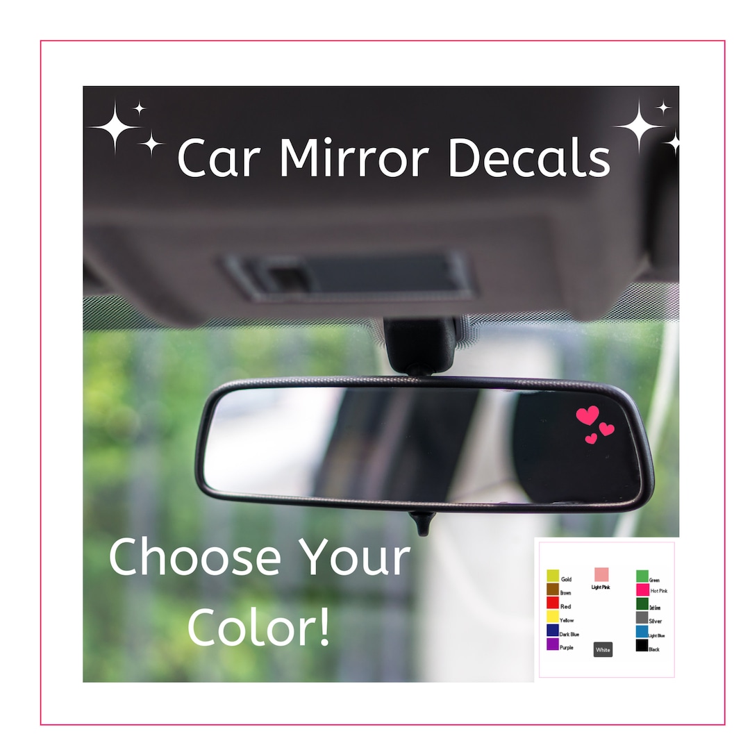 Heart Car Mirror Decal Car Mirror Sticker Rear View Mirror Decal Car