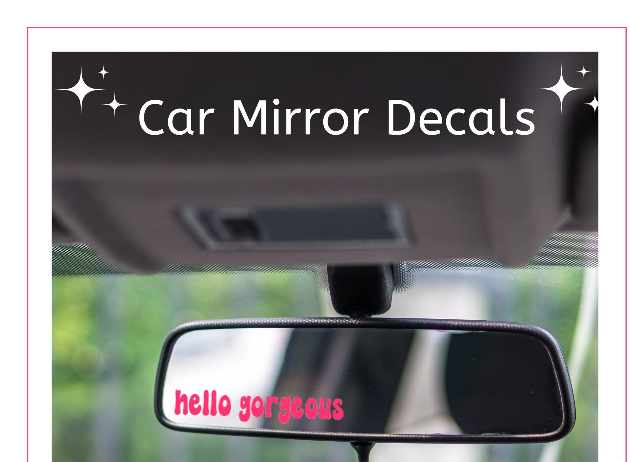 Pink Car Mirror Decal Car Mirror Sticker Rear View Mirror Etsy