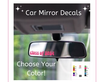 Pink Car Mirror Decal Class of 2024 Car Mirror Sticker Rear View Mirror Decal Car Decal Sticker Rearview Mirror Decal