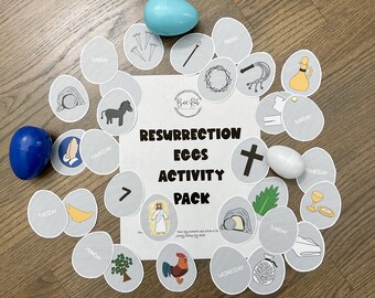 Resurrection Eggs Printable Pack, Busy Book, Bible Verse Cards, PDF, Holy Week, Easter, Good Friday, Christian, Orthodox, Coptic