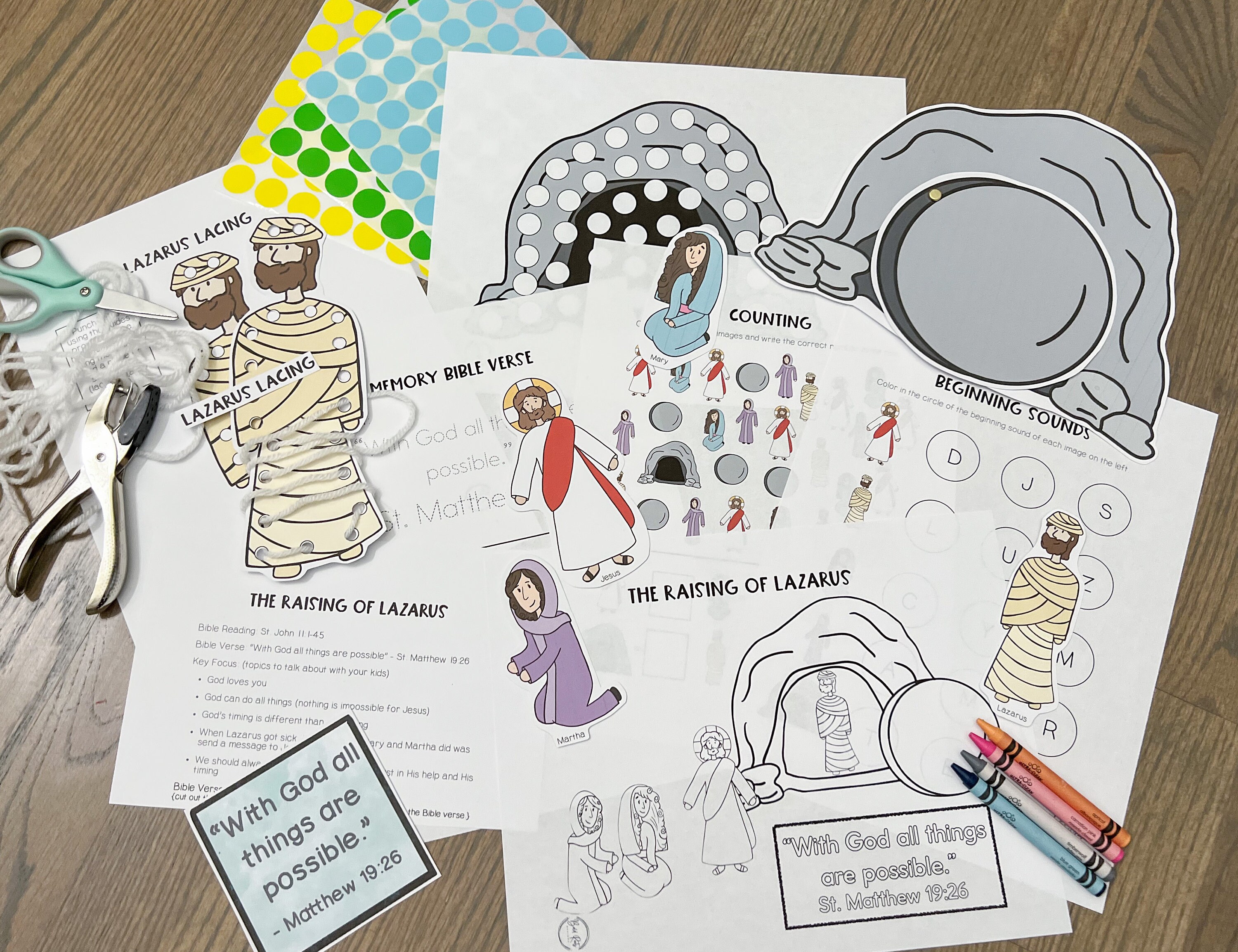 The Raising of Lazarus Activity Pack Lazarus Bible Story - Etsy