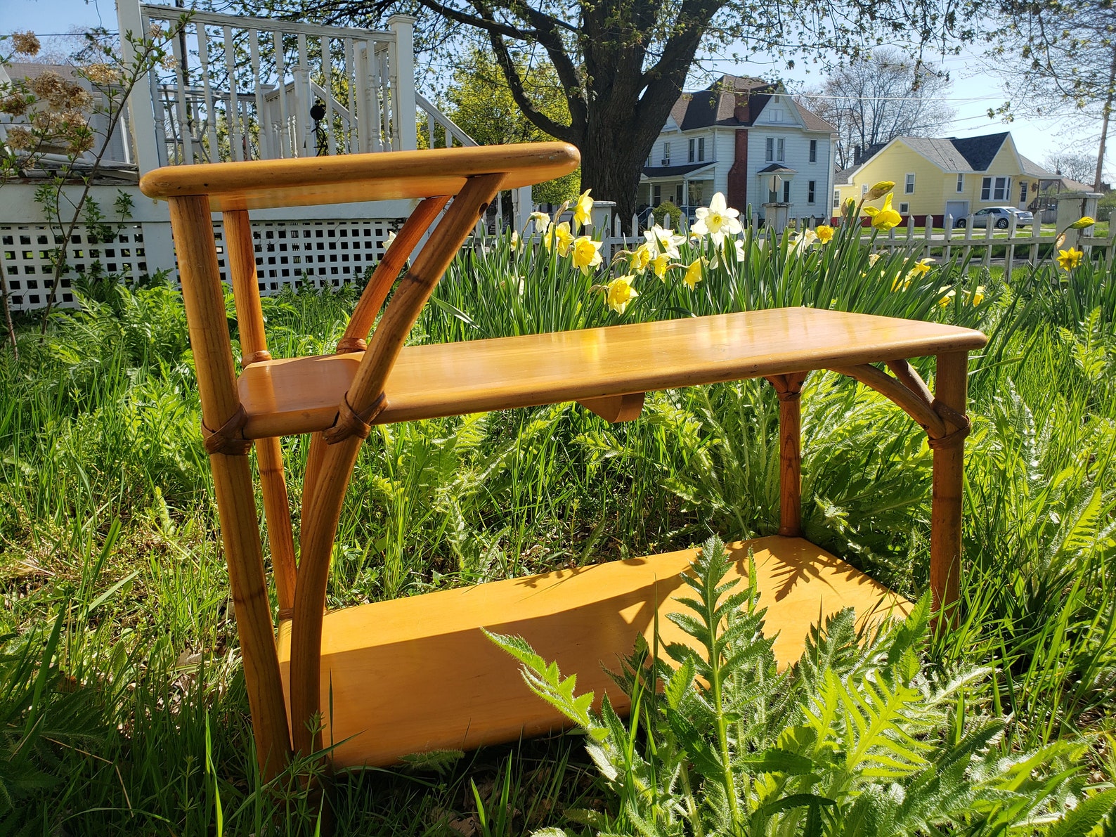 Heywood Wakefield Bamboo Side Table Etsy