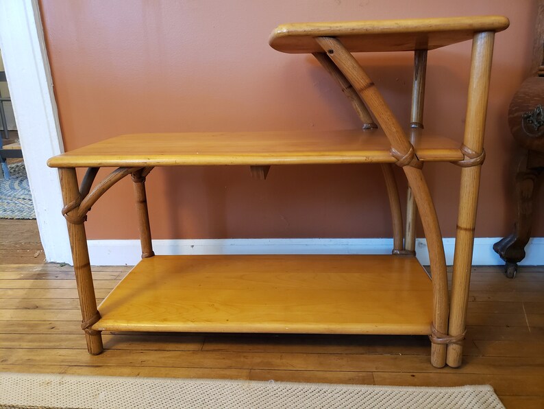 Heywood Wakefield Bamboo Side Table Etsy