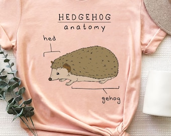 Cute Hedgehog T-shirt, Hedgehog Anatomy Shirt, Animal Lover Shirt, Pet Porcupine Gift Tee, Hedgehog Lover Shirt, Christmas Shirt