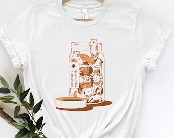 Cute Little Dogs T-shirt, Jar of Dogs Shirt, Dog Mom Shirt, Doctor's Medicine, Gift for Dog Lover, Funny Animal Gift for Women, Dog Shirt
