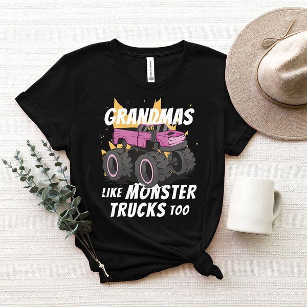 Grandmas Like Monster Trucks Too T-shirt, Grandmas Truck Shirt, Monster Trucks Lover Gift,Cool Grandma Purple Truck Sweater, Gift for Her