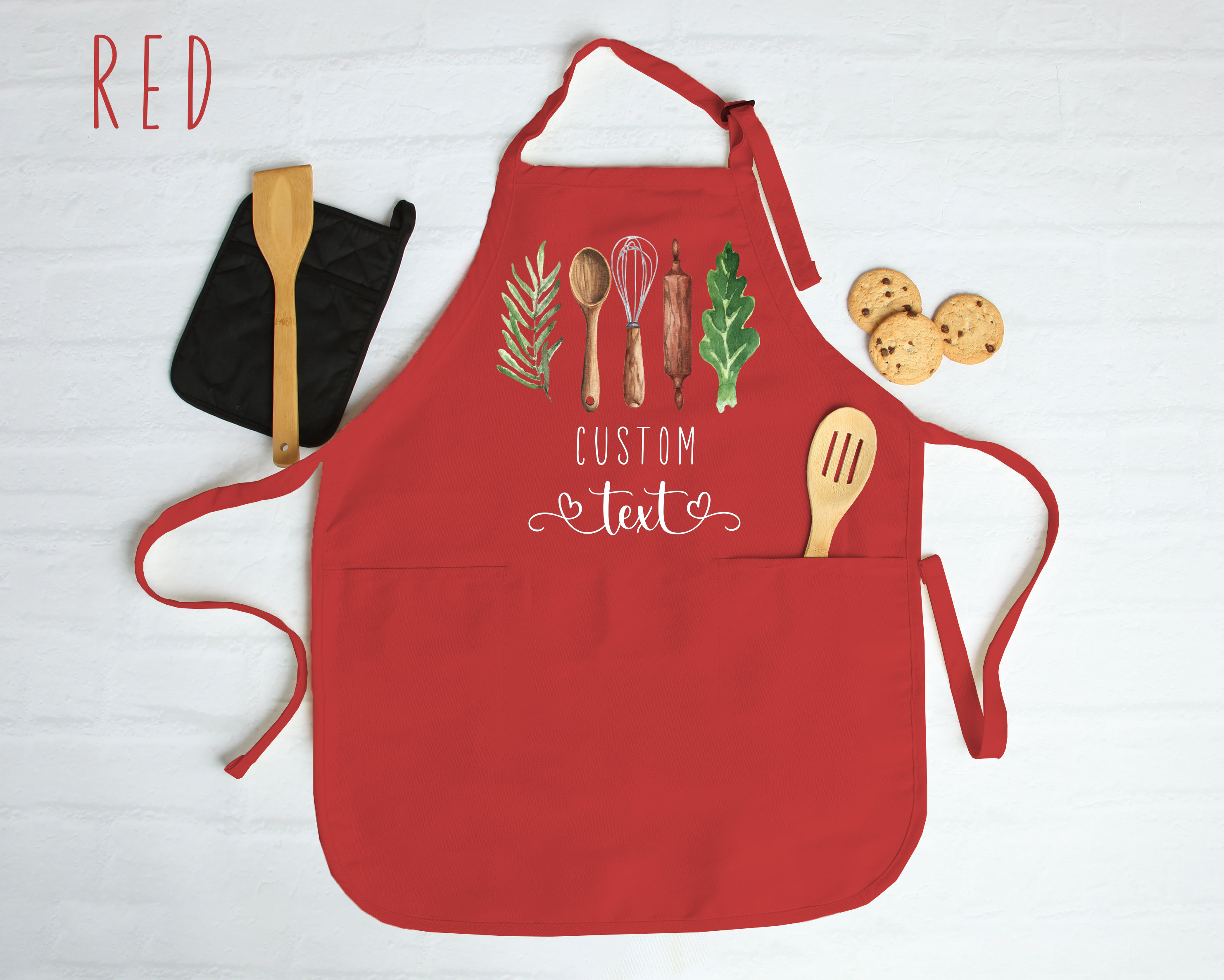 Personalized Apron for Women, Custom Mother&#39;s Day Gift, Kitchen Apron for Grandmother, Personalized Gift for Mom, Custom Printed Apron