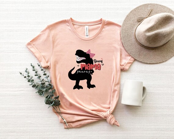 Womens Mama-Saurus Pink Dinosaur - Custom Gift T-Shirt For Mothers Womens Mama-Saurus Pink Dinosaur - Custom Gift T-Shirt For Mothers