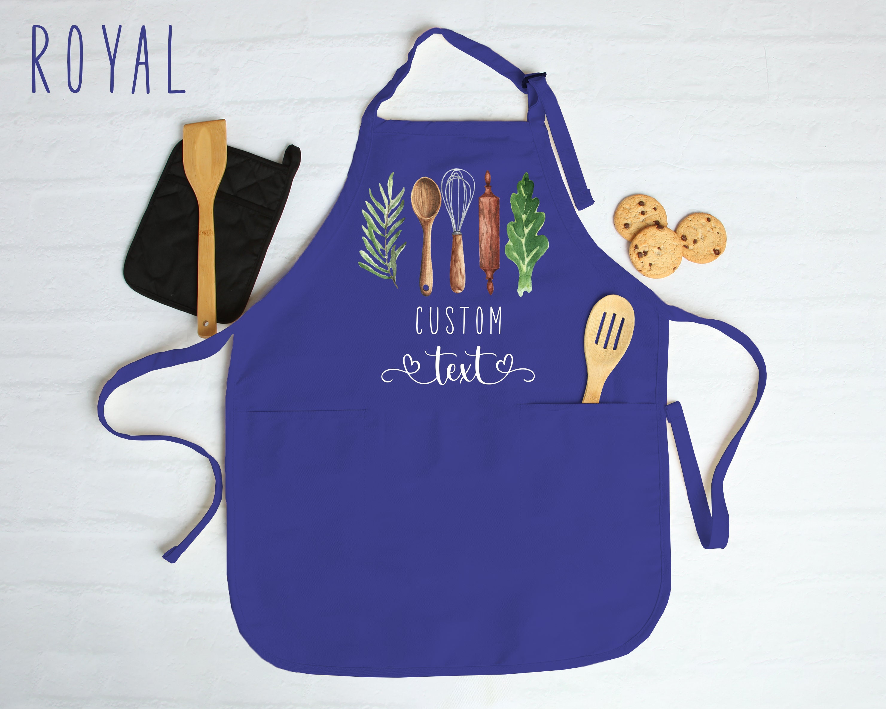Personalized Apron for Women, Custom Mother&#39;s Day Gift, Kitchen Apron for Grandmother, Personalized Gift for Mom, Custom Printed Apron