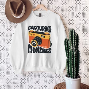 Capturing Moments Sweatshirt, Funny Camera Sweater, Photographer Sweatshirt, Photography Gift, Camera T Shirt, Photography Lover, image 2