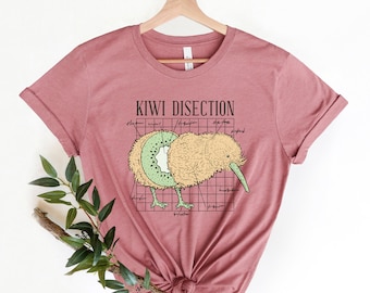 Funny Kiwi Shirt , Animal Kiwi Gifts , Kiwi Bird Shirt, Gift for Kiwi Lover ,Kiwi Design Tshirt, Comfy  Short Sleeve Animal Tee, Food Tee