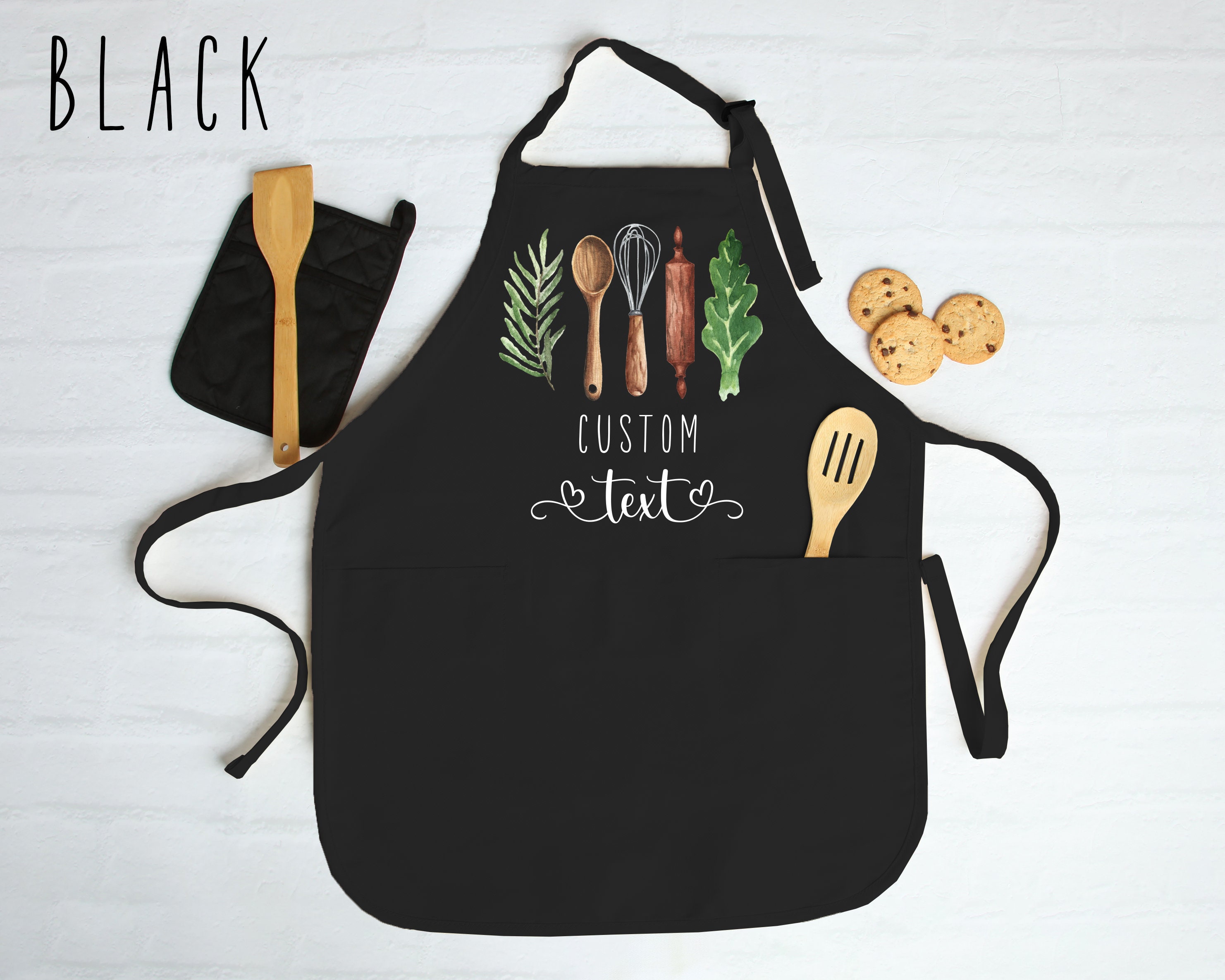 Personalized Apron for Women, Custom Mother&#39;s Day Gift, Kitchen Apron for Grandmother, Personalized Gift for Mom, Custom Printed Apron