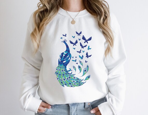 Peacock Sweatshirt Peacock Lover Sweatshirt Animal Lover Gift