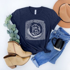 Bitcoin T-shirt, Bitcoin Crypto Logo Shirt, Gift for Dad, Investor Trader,  Gift for Husband, Crypto Currency Internet Community Shirt,