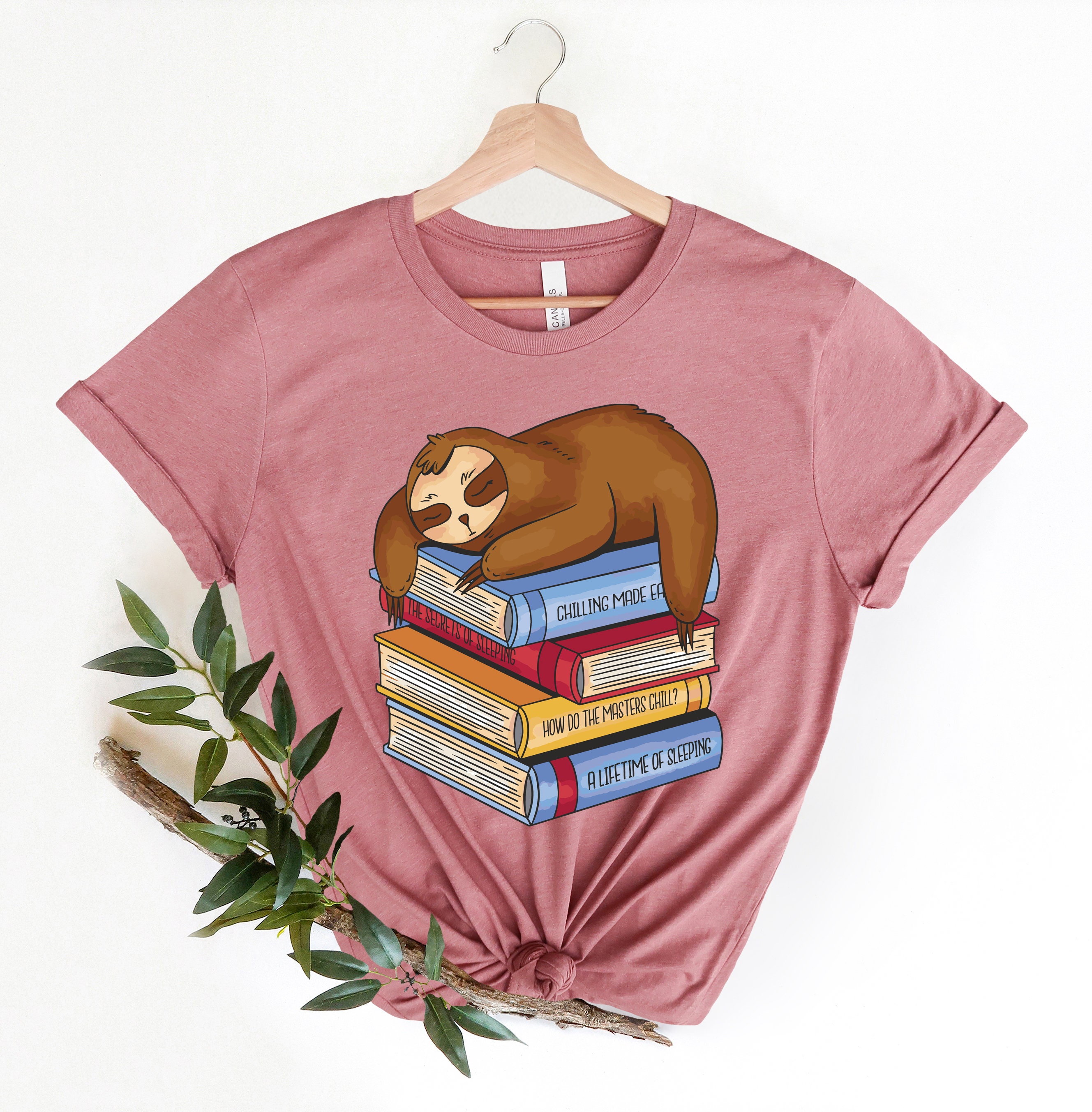 Discover Funny Sloth T-shirt, Book Lover Tee, Cute Librarian Shirt, Sloth Lover Shirt