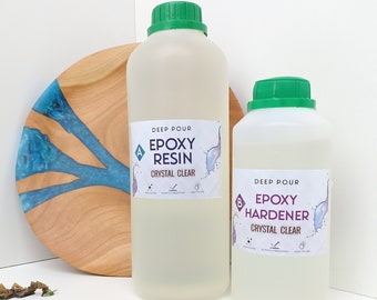 0,8 - 4 kg Ensemble résine époxy et durcisseur | Résine artisanale | Limpide | Cure rapide | Résine époxy pour le moulage, l'art et l'artisanat