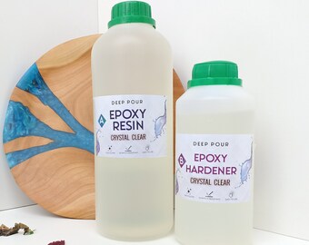 0,8 - 4 kg Deep Pour Epoxidharz und Härter Set | Gießharz bis 5cm | 2 Teil Epoxidharz | Fast Cure | Crystal Art Resin
