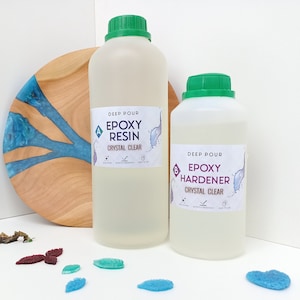0,8 - 4 kg Deep Pour Epoxy Resin and Hardener set | Casting Resin up to 5cm | 2 Part Epoxy Resin | Fast Cure | Crystal art resin