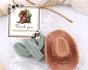 Western Baby Shower Soap Favor – Cowboy Hat & Cactus Guest Gift