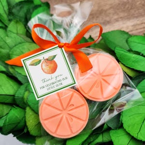 Little Cutie Baby Shower Favors – Citrus Orange Soap Gift – A Cutie Is On the Way Party Favor with Tag & Bow – Clementine Theme Shower