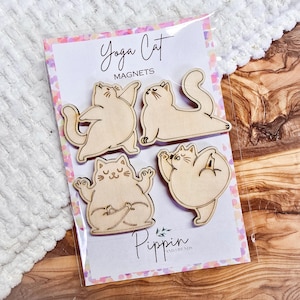 Cat magnets, cute yoga fridge magnet, cat enthusiast gifts, cat lover gift idea, cat lady present, cat dad, kitty magnets, birthday