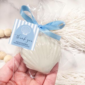 Seashell Soap Favor – White Shell Wedding Favor – Coastal Bridal Shower Gift – Beach Theme Soap Favor – Nautical Party Favor – Personalized