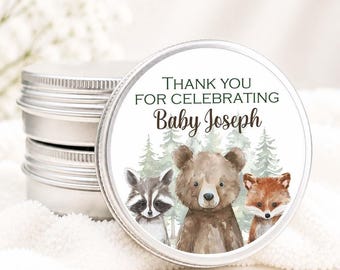 Woodland Baby Shower Soy Candle Favor - Animal theme party favors
