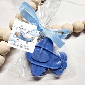 Blue Airplane Soap Favors: Personalized Travel Baby Shower Party