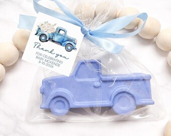 Blue Truck Soap Favors: Vintage Baby Shower Guest Gifts