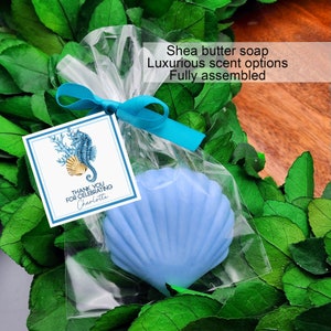 Beach wedding favor- beach bridal shower - sea shell party favors - beach themed birthday - wedding welcome bags - beach soap favors