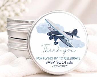 Airplane Candle Favor – Aviation Baby Shower or Birthday Guest Gift – Flying By to Celebrate
