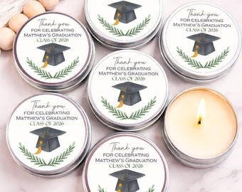 Personalized Graduation Favor: Soy Candle Tin