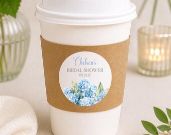Custom Coffee Cup Kit with Sleeves, Cutie Citrus Baby Shower Favors Set of 12