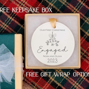 Engaged ornament - first christmas engaged ornament - engaged christmas ornament - engaged christmas ornament 2024 - our first christmas