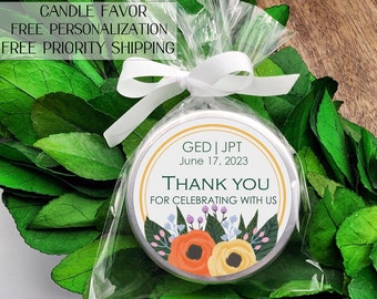 Bridal shower shower favors- Personalized Wedding candle favors- Baby in bloom favors - Gouache favors - Gouache shower