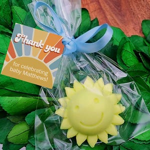 Sunshine baby shower favors - Here comes the son baby shower - sunshine soap favors - sunshine birthday - our little sunshine