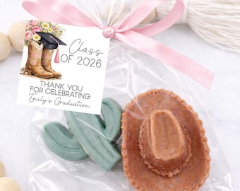 Graduation Party Favor Soap, Cowgirl Theme Gift, Class of 2026 Western Keepsake