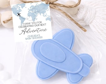 Adventure Awaits Baby Shower Favor, Travel Theme Soap, Airplane Destination Party