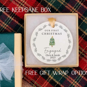 First christmas engaged ornament 2024 - 1st Christmas engaged 2024 - our first christmas ornament engaged - newly engaged gift
