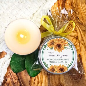 Sunflower bridal shower favors - sunflower wedding favors -  sunflower baby shower favors - sunflower party favors