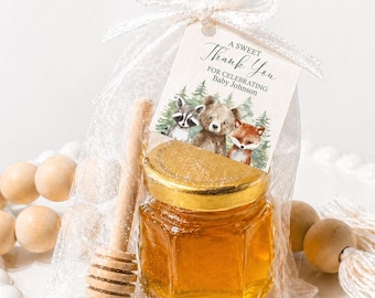 Woodland Baby Shower Favors, Forest Animal Mini Honey Jar Kit DIY