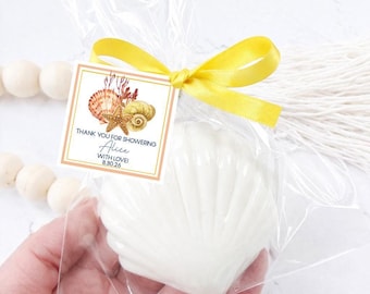 Seashell Soap Favor – Beach Wedding, Bridal Shower, or Coastal Party Gift