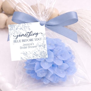 Something Blue Soap Favors: Floral Bridal Shower Gift with Tag & Bow