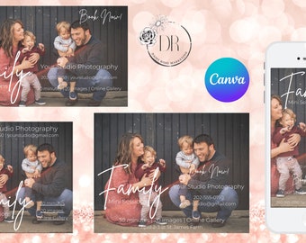 Family Mini Session Canva Template, Photographer Marketing Bundle