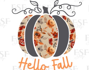 FALL PUMPKIN SVG, Download digitale, Hello Fall