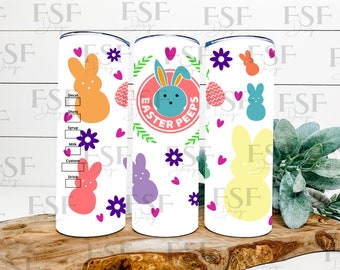 Easter Peeps 20oz Tumbler Wrap, Download digitale, Coniglietto pasquale, 20oz Tumbler Wrap