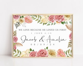 Christian Wedding Sign, Bible Verse quote
