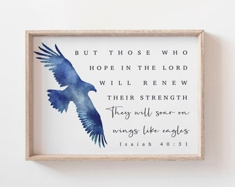 Those who hope in the Lord will renew their strength - Modern Minimalist Print - Isaiah 40:31